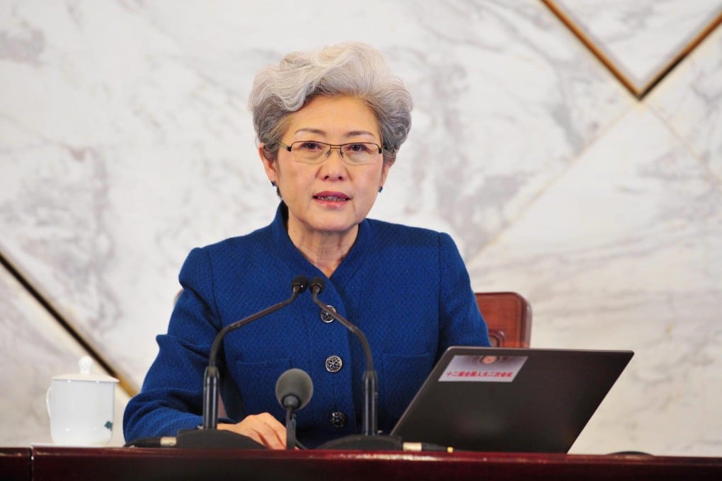 NPC spokeswoman Fu Ying at the pre-meeting news conference on Tuesday. Photo: Xinhua