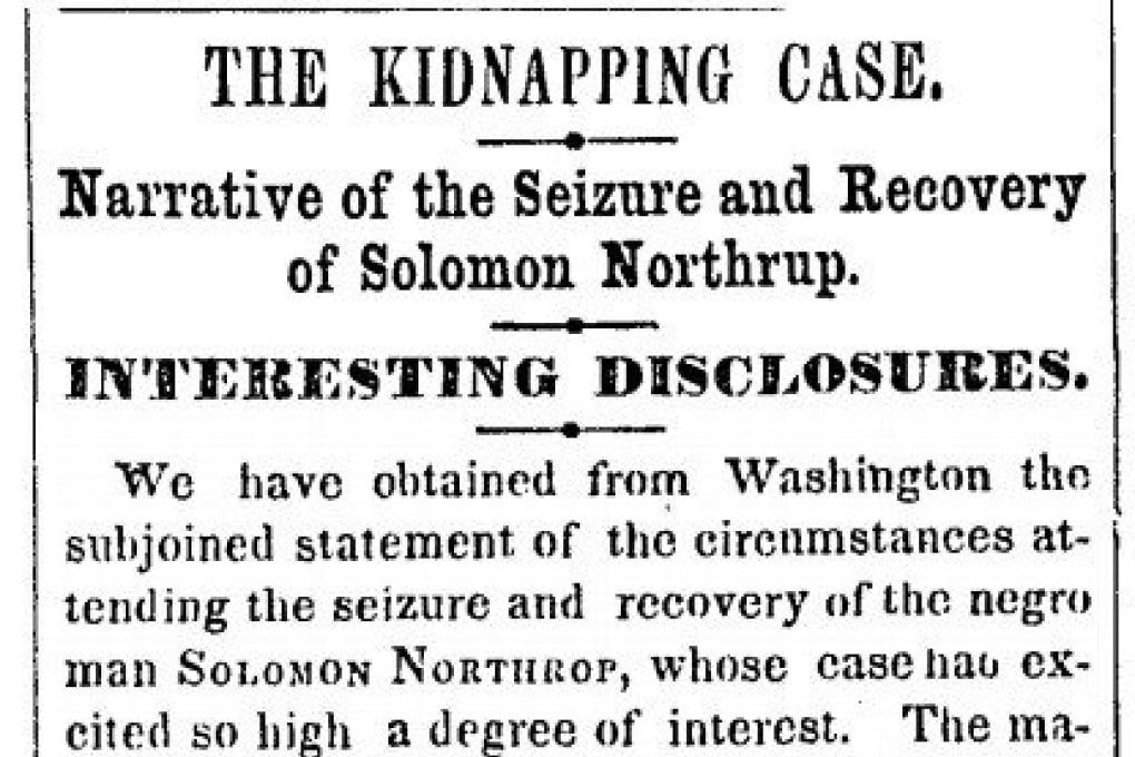 In an article on January 20, 1853, Solomon Northup's surname was written as Northrop and as Northrup.