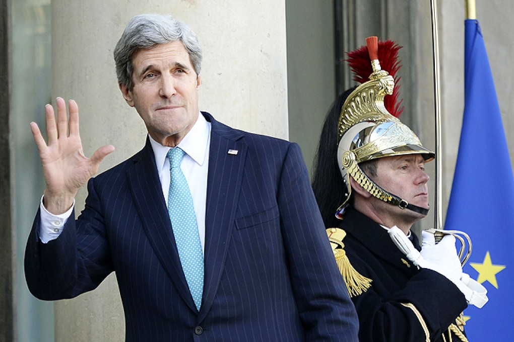 US Secretary of State John Kerry arrives at the Elysee presidential palace in Paris on Wednesday. AFP