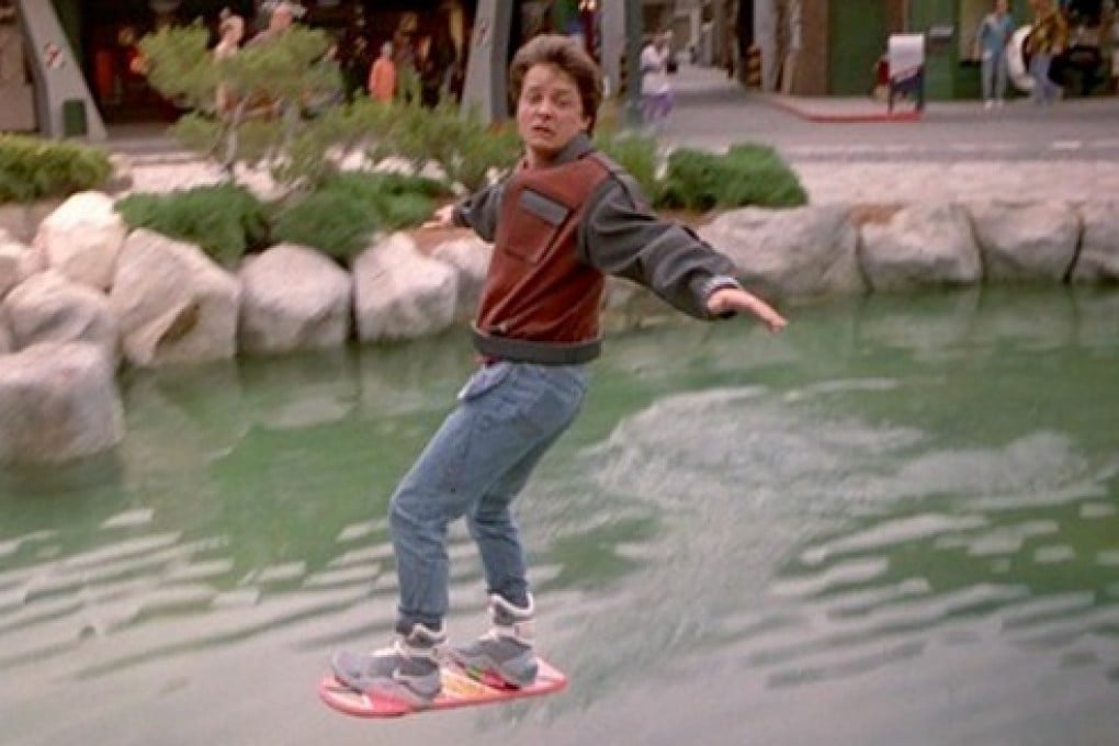 Marty McFly, played by actor Michael J. Fox, is seen riding a hover board in the 1989 film Back to the Future Part II. Photo: SCMP Pictures