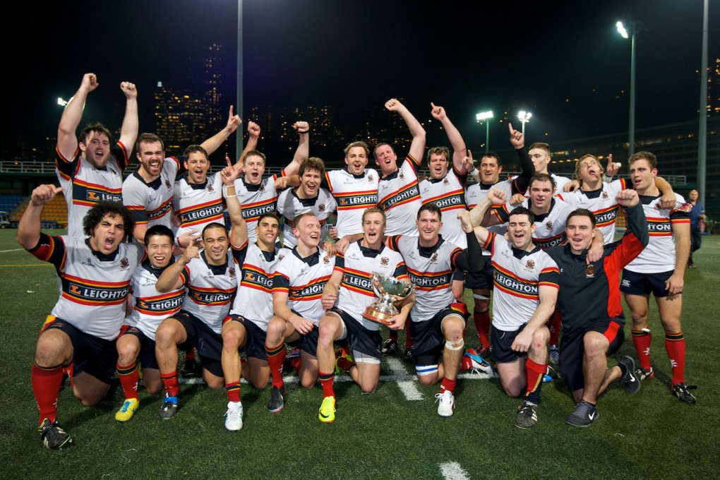 Leighton Asia HKCC celebrate winning Hong Kong's 2013-14 top-flight league. Photo: HKRFU