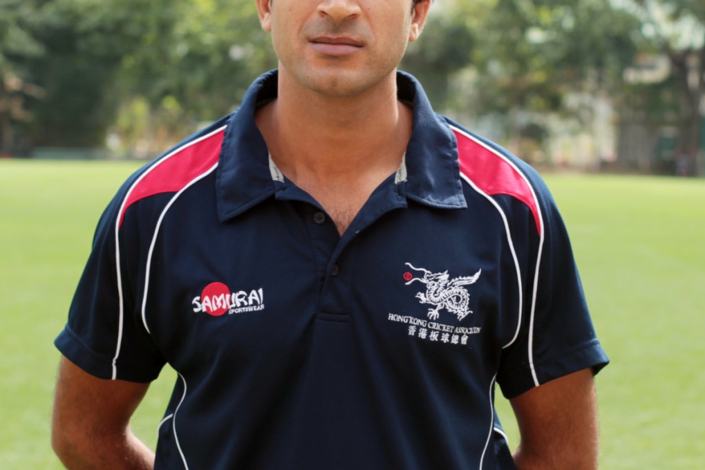 Tanwir Afzal turned in a tight bowling spell for Hong Kong in their warm-up match against Ireland. Photo: Thomas Yau