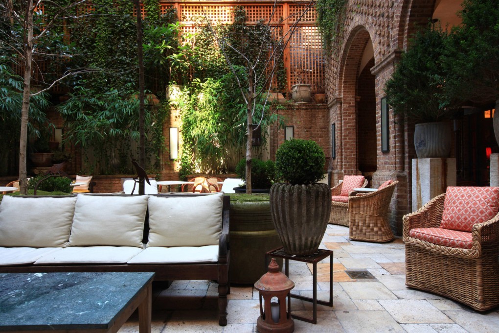 The spacious Tuscan-inspired courtyard.