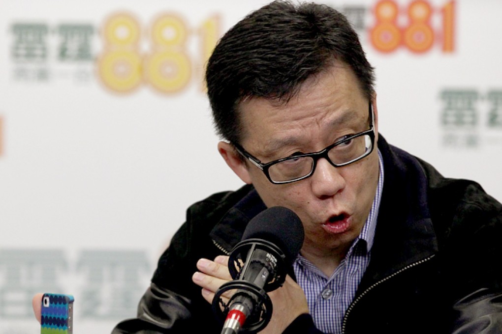 Hong Kong Television Network (HKTV) chairman Ricky Wong Wai-kay speaks in a Commercial Radio phone-in on Wednesday. Photo: Nora Tam