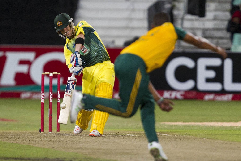 Australia's Brad Haddin plays a shot during the T20 international with South Africa at Kingsmead. Photo: Reuters