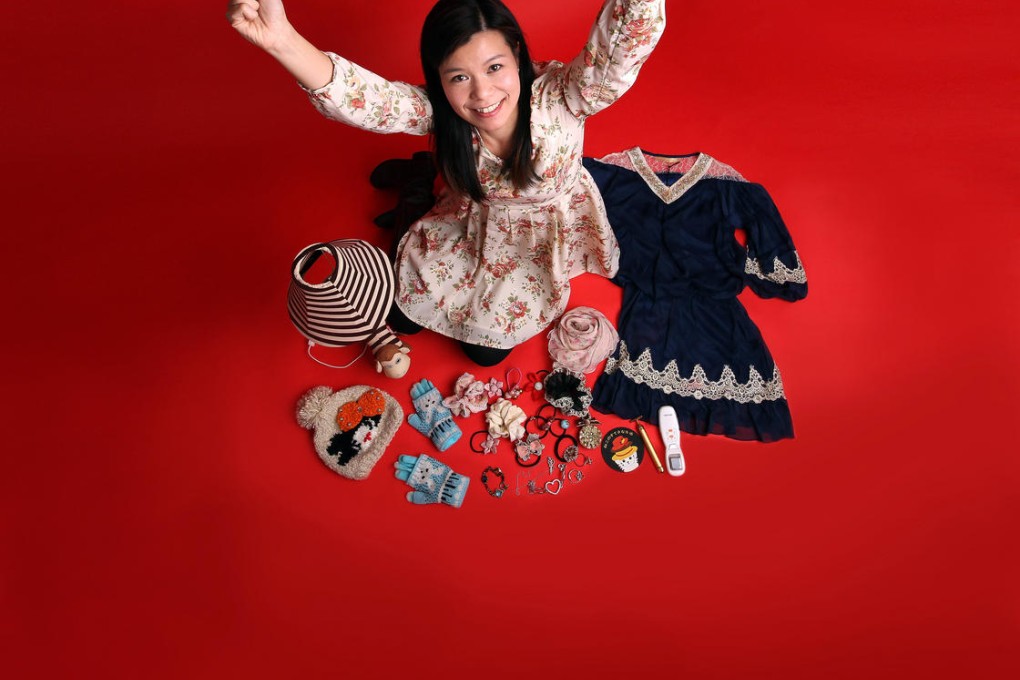 Health care professional Siu Mei - one of the 1.4 million Taobao users in Hong Kong - with a haul from the online portal.Photos: Nora Tam, Dickson Lee