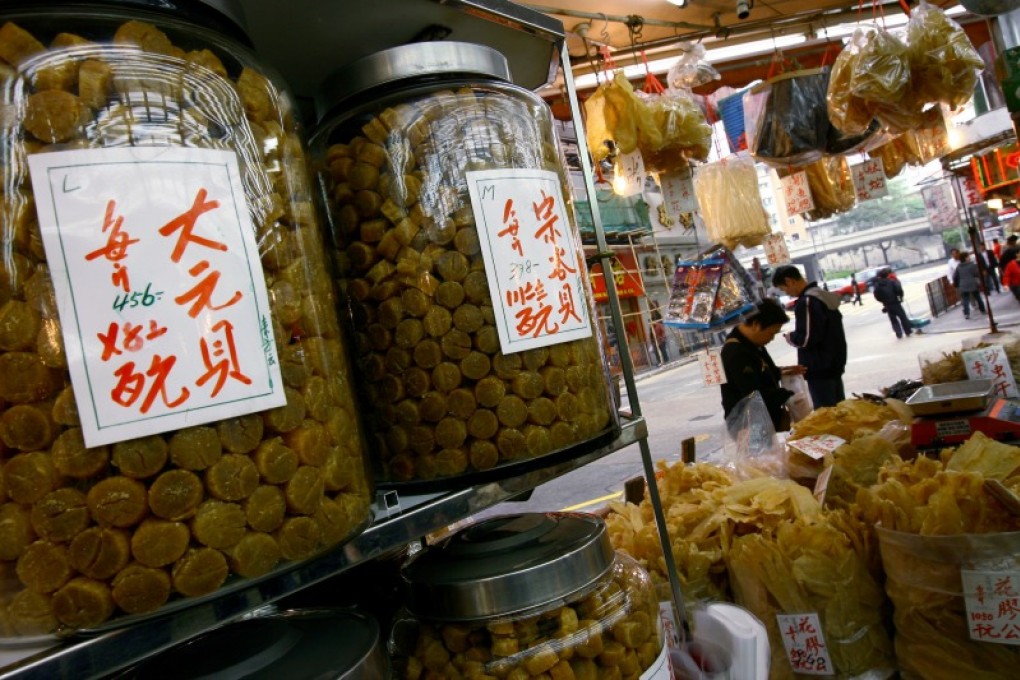 About 10 per cent of complaints received by customs between July and the end of last year were linked to shops selling dried seafood and Chinese herbs. Photo: K.Y. Cheng