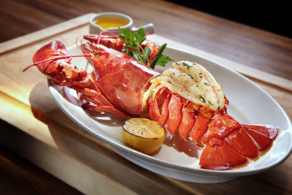 Broiled Boston lobster with lemon and clarified butter at the Grand Hyatt Steakhouse