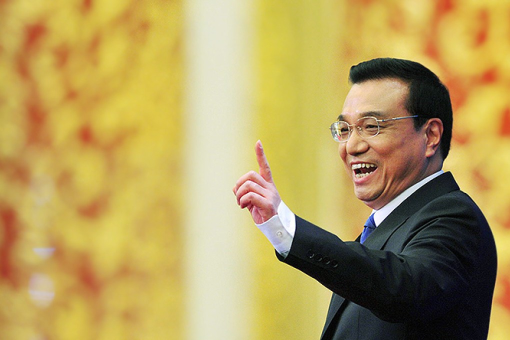 Premier Li Keqiang speaks at the close of the NPC. Photo: Xinhua