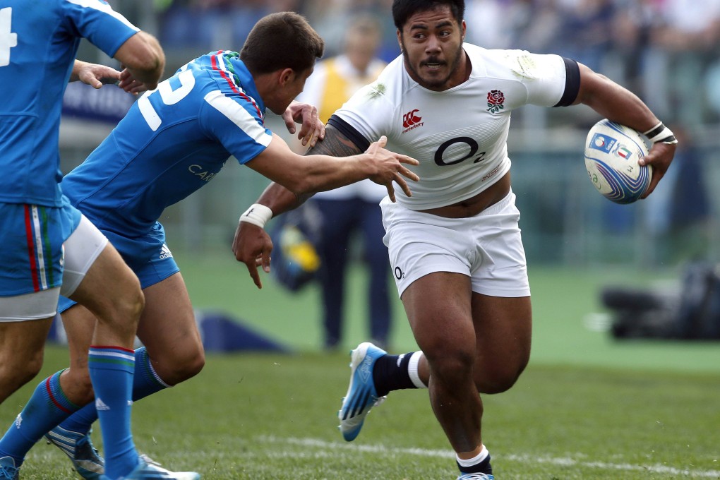 England's Manu Tuilagi on the charge against Italy in Rome. Photo: Reuters