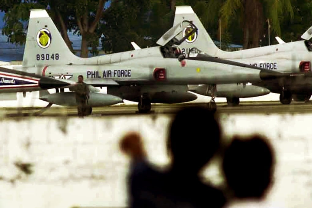 A row of F5 jet fighters of the Philippine Air Force in southern Philippines. Photo: AP