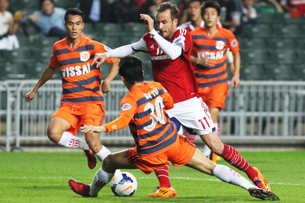 South China in action against Vissai Ninh Binh of Vietnam during their group match in the AFC Cup at Hong Kong Stadium. Photo: Sam Tsang