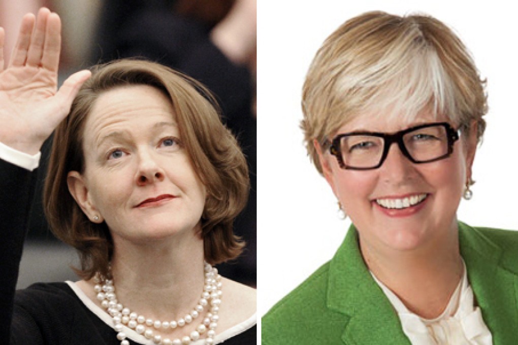 Alberta's Premier Alison Redford (left) and Donna Kennedy-Glans. Photos: Reuters, screenshot via Twitter