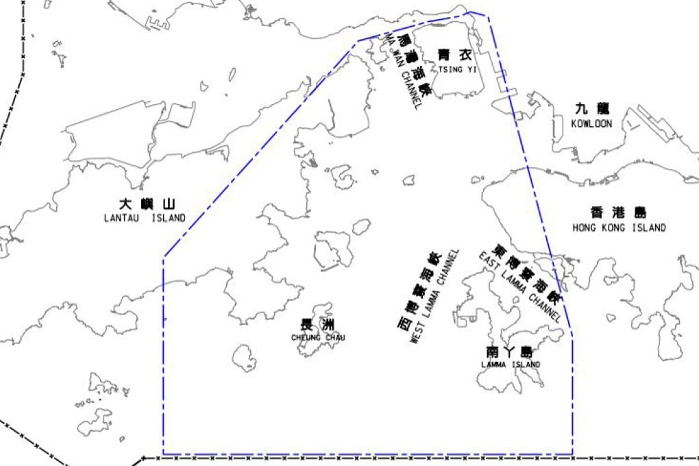 A government map shows the area to be studied for proposed artificial island development.