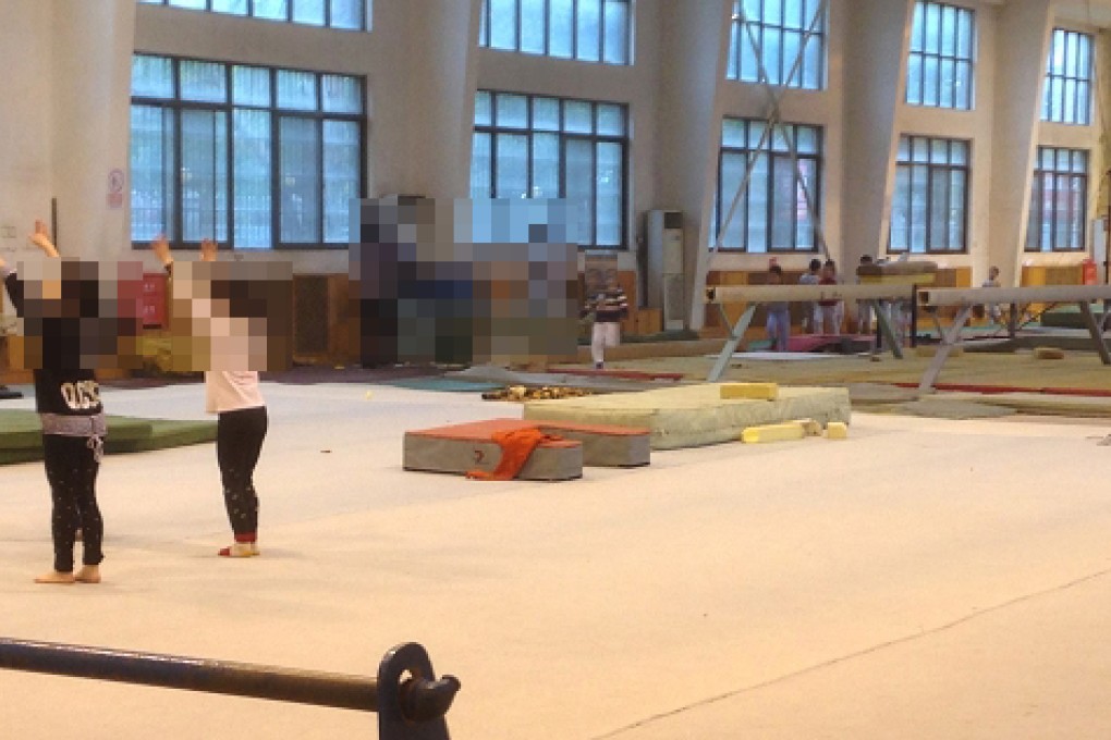 Young trainees practise at Hunan gymnastics school. There is no suggestion the children in this photo are abuse victims. Photo: Weibo screenshot
