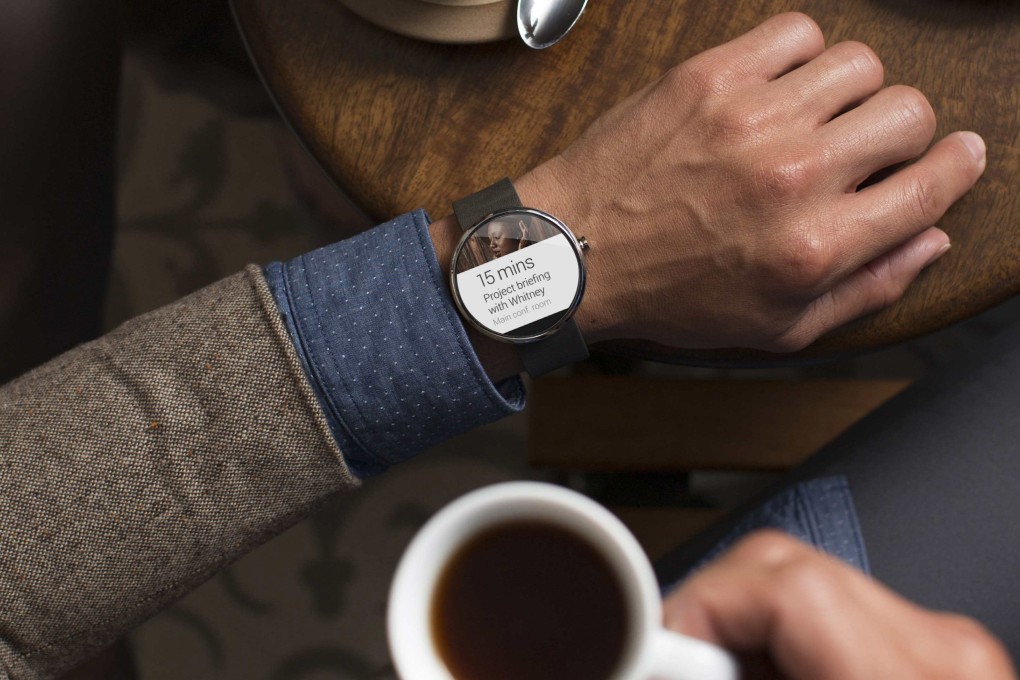 A Moto 360 Android smartwatch. Google said smartwatches based on its Android mobile software would be available later this year. Photo: Reuters