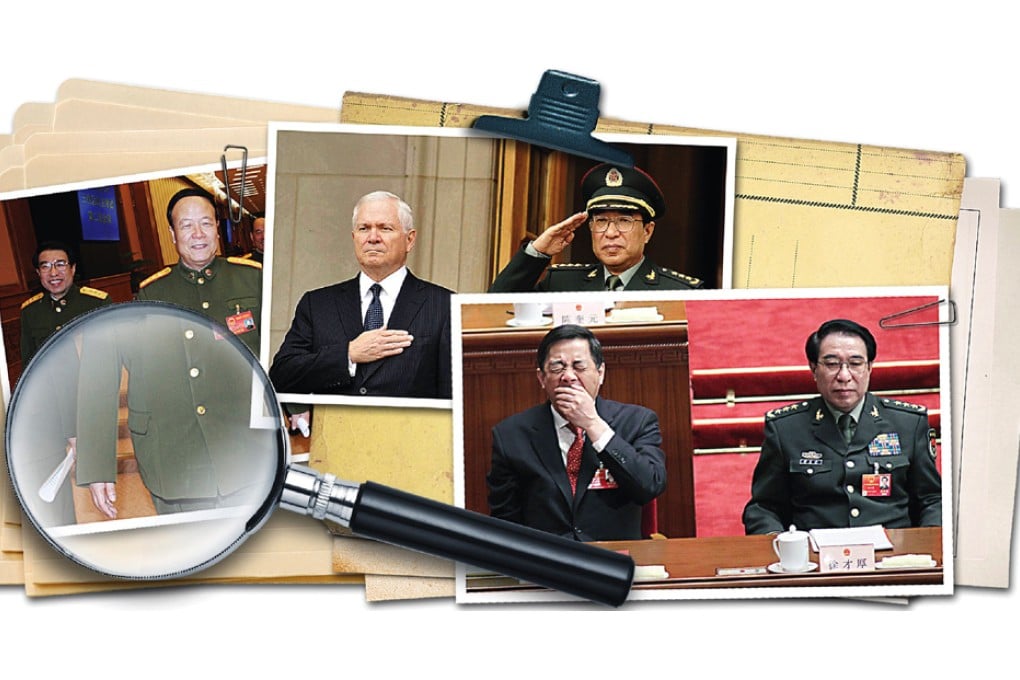 Xu Caihou at a National People's Congress session (left); with former US defence secretary Robert Gates (centre); and with Bo Xilai (right). Photos: CNS, AP, SCMP