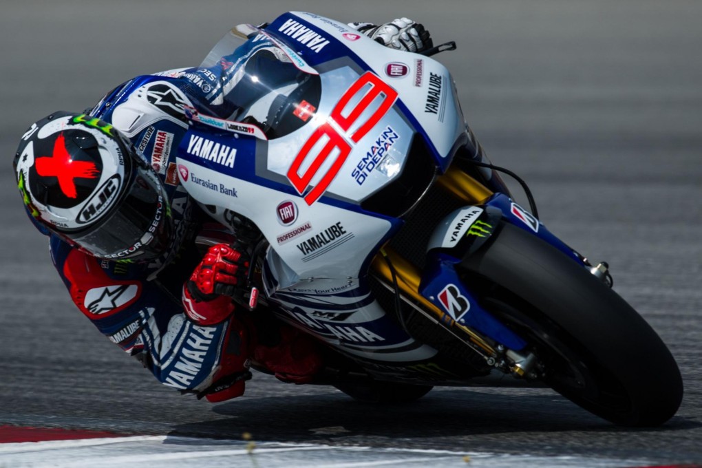 Yamaha's Jorge Lorenzo hugs the bend in a preseason test at Sepang. The Spaniard had several metal plates removed duirng the winter break. Photo: AFP