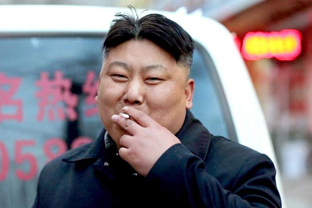 Shengyang's anonymous Kim-Jong-un-lookalike street vendor strikes a familiar pose.