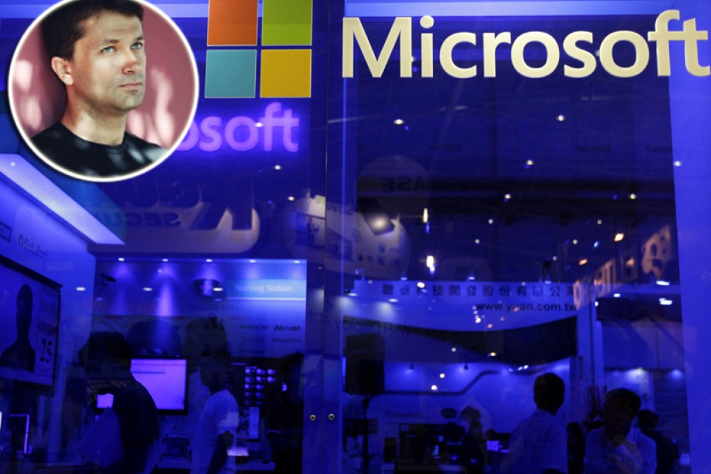 The case involves former employee Alex Kibkalo (inset), a Russian native who worked for Microsoft as a software architect in Lebanon. Photos: Reuters, Screenshot via Linkedin