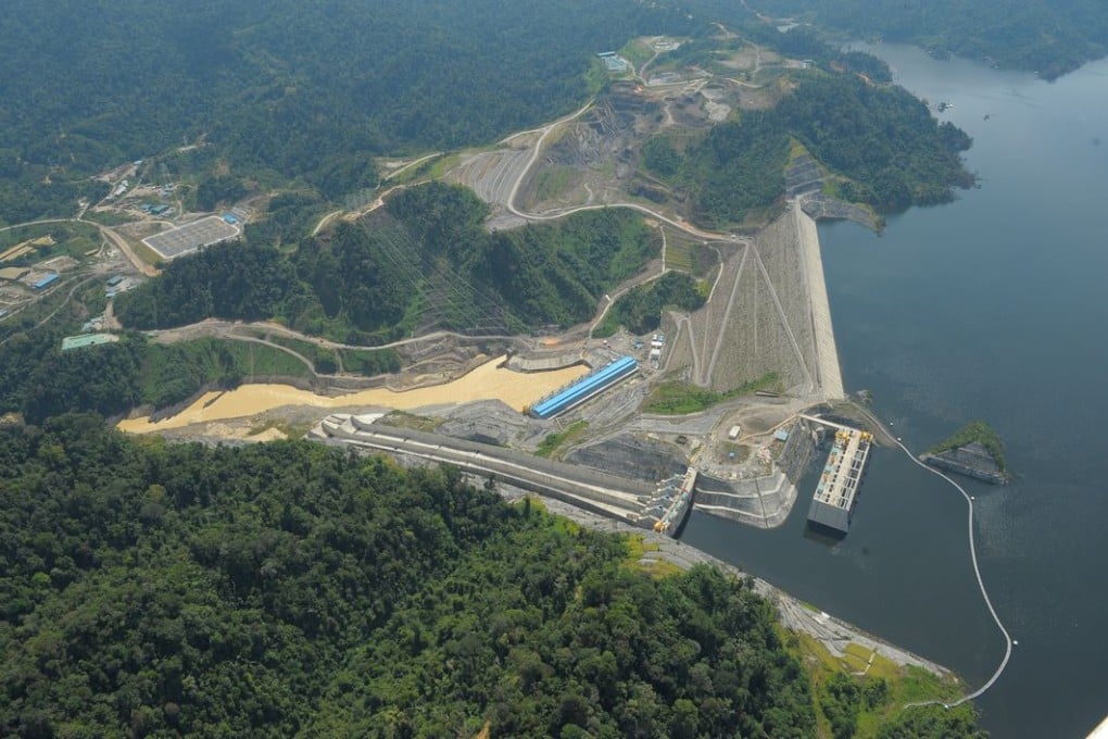 The aerial view of Bakun Dam