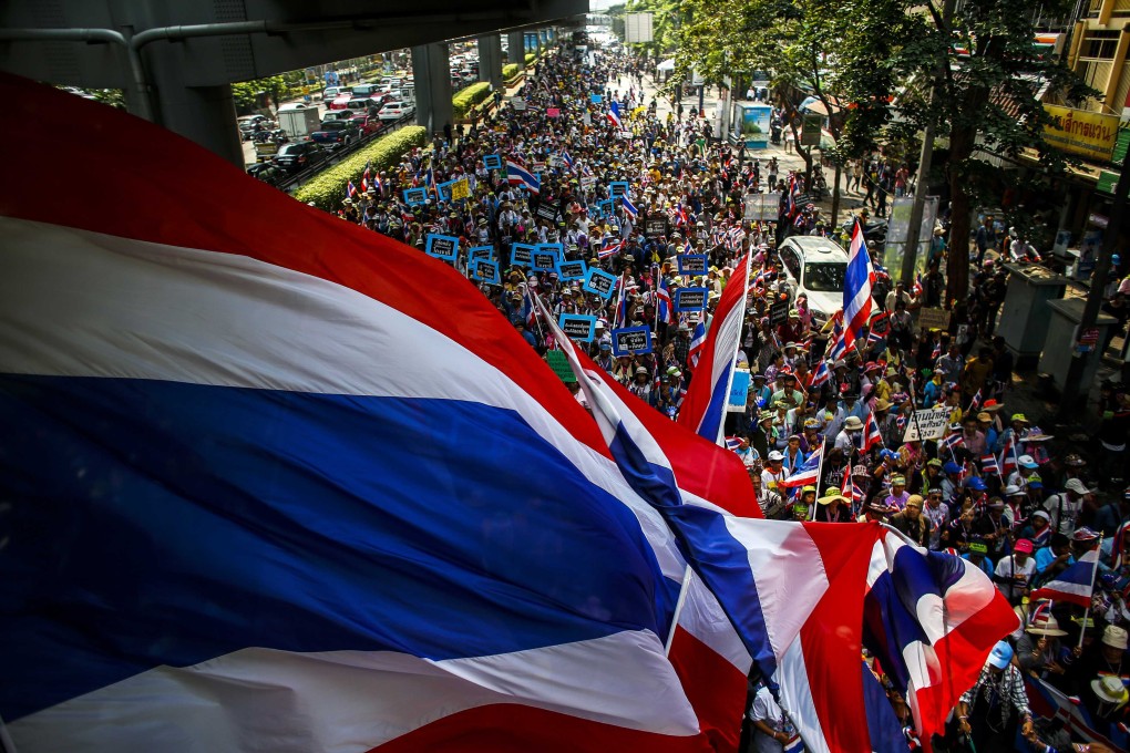 Anti-government protesters take part in a rally in central of Bangkok. Photo: Reuters