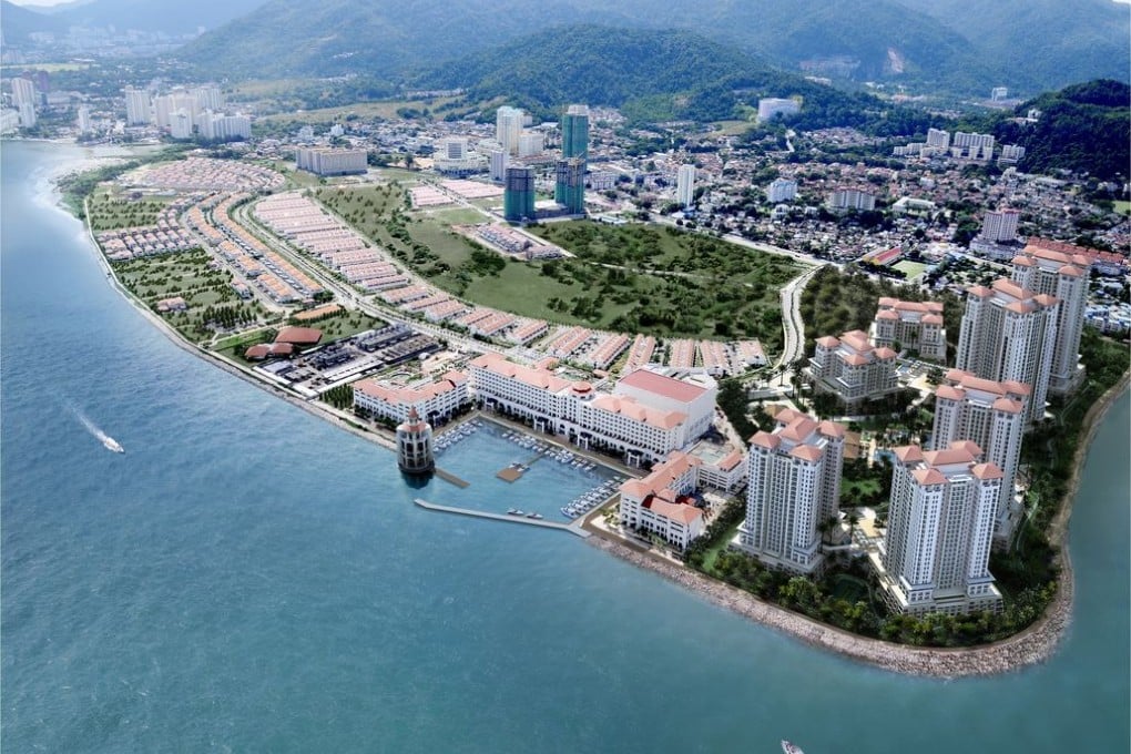 An aerial view of Seri Tanjung Pinang Phase I development, with Quayside development superimposed in the background.
