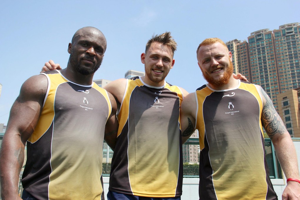 Brothers in arms Mark Odejobi, Christian Lewis-Pratt and Callum Wilson plan to ensure Penguins hold on to the title. Photo: SCMP Pictures