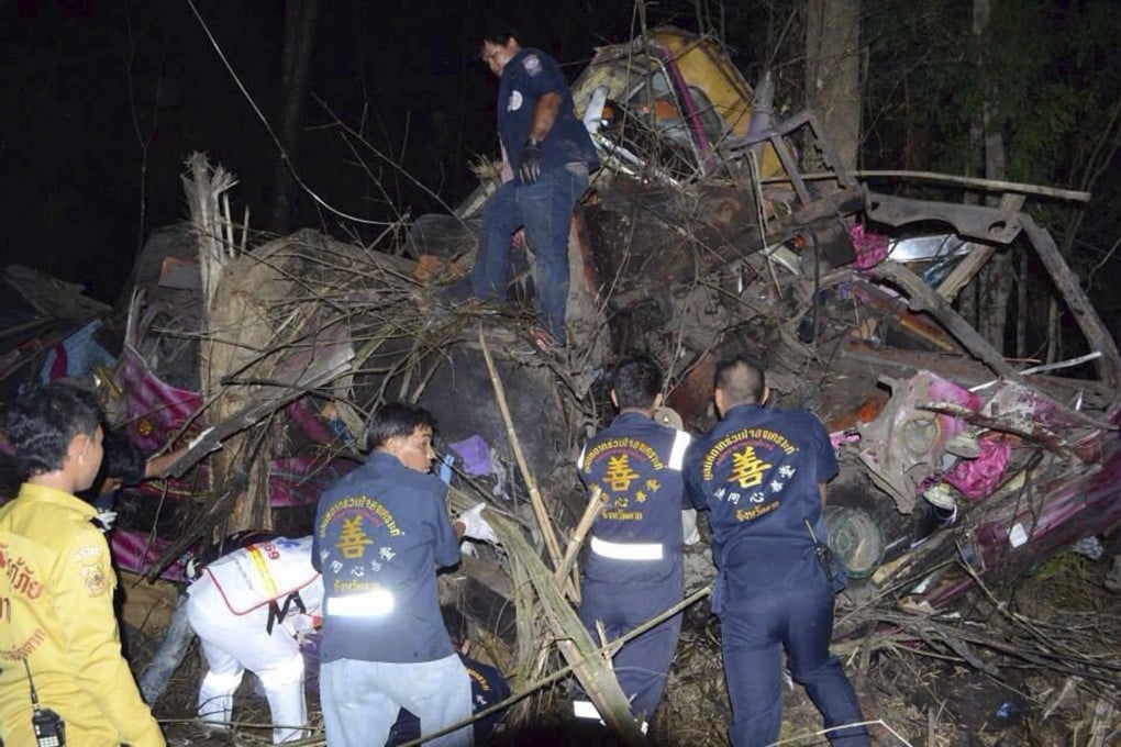 At least 30 killed as bus plunges into ravine in northern Thailand ...