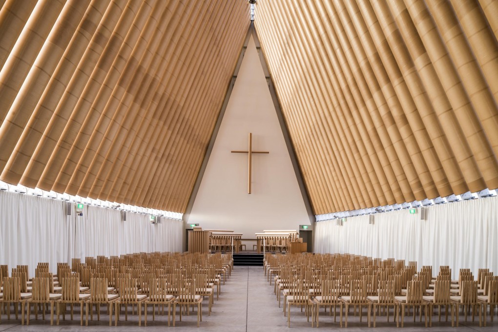 Shigeru Ban's cardboard cathedral, built after a crippling earthquake ravaged Christchurch in New Zealand in 2010. Photo: AP