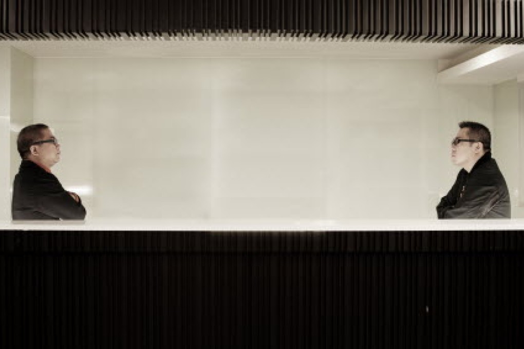 Fruit Chan (left) and Pang Ho-cheung face off.