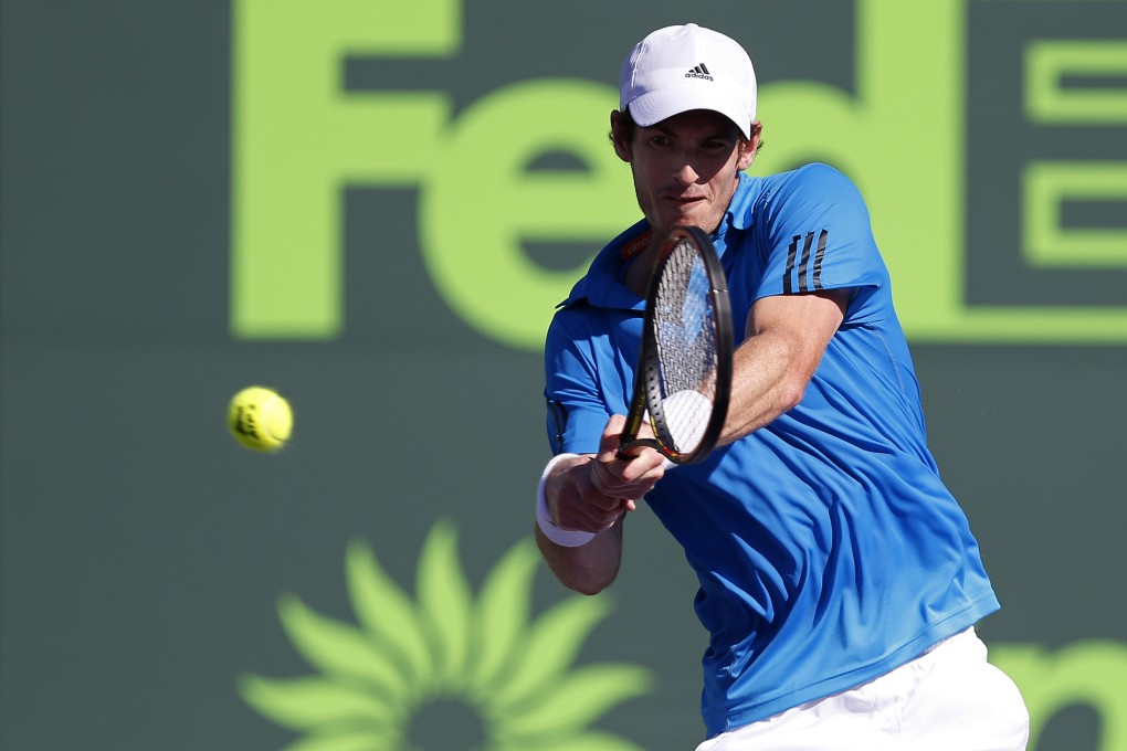 Andy Murray hits a backhand against Jo-Wilfried Tsonga in his 6-4, 6-1 win. Photo: USA Today