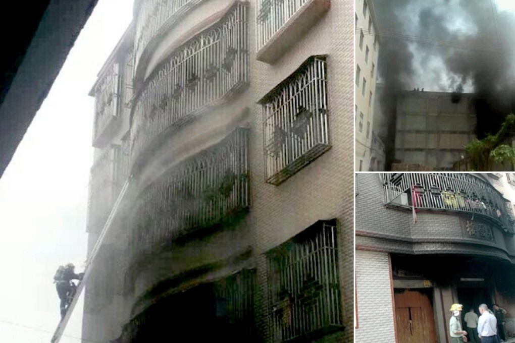 Firefighters were hindered by toxic fumes during the blaze near Puning, eastern Guangdong. SCMP Pictures