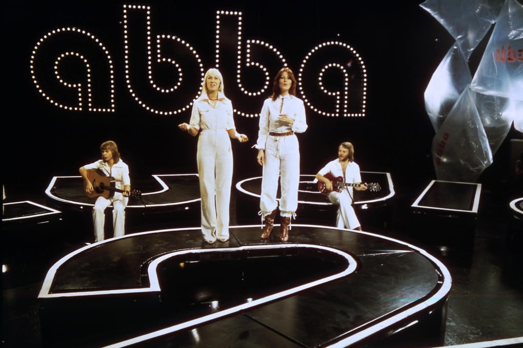 Björn Ulvaeus, Agnetha Faltskog, Anni-Frid Lyngstad and Benny Andersson performing in Gothenburg, Sweden, in 1976, at the height of their fame. Photo: AFP