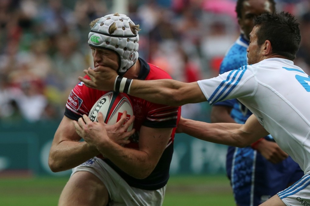 Raef Morrison in action for Hong Kong during their 19-0 Pool F victory over Italy. Photo: Nora Tam/SCMP