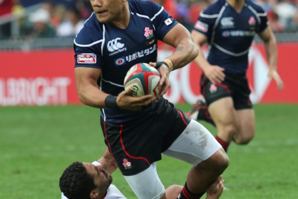 Lomano Lemeki looks to pass during Japan’s 38-7 quarter-final victory against Tunisia. Photo: David Wong/SCMP