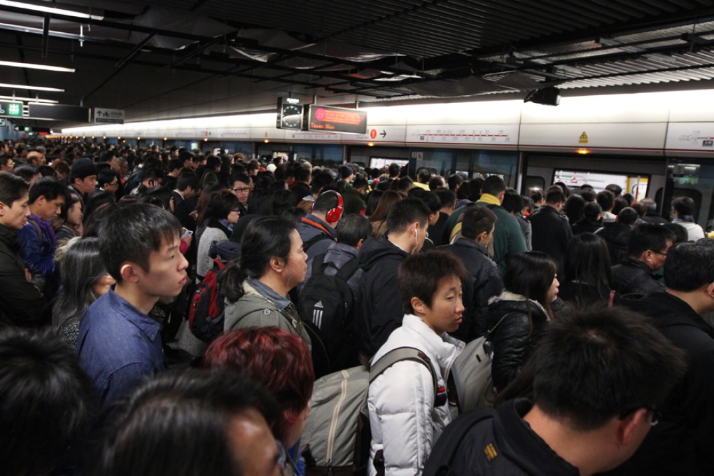 Rush hour at Admiralty MTR station
