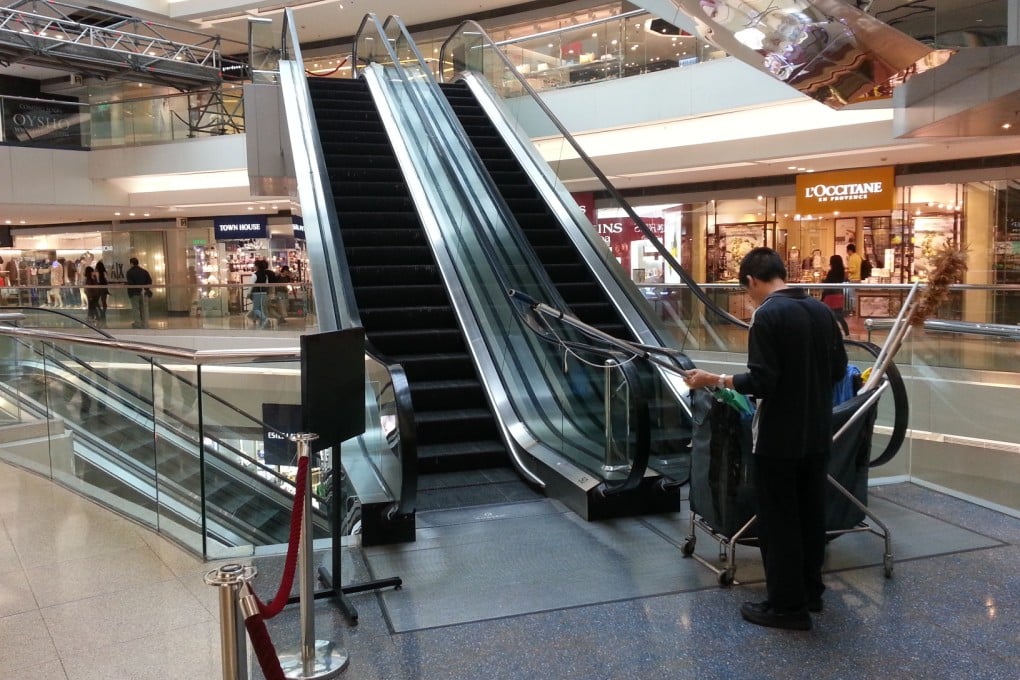 Six of Festival Walk's escalators went out of commission during the flood. Photo: SCMP Pictures