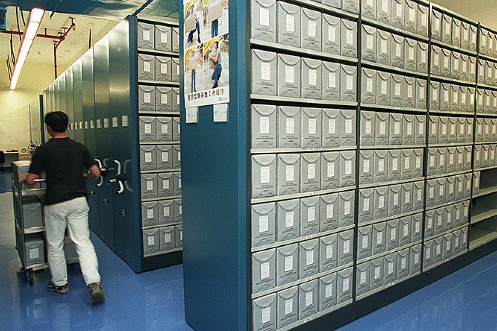 The record repository at the Public Records Office in the Hong Kong Public Records Building in Kwun Tong. Photo: Dustin Shum