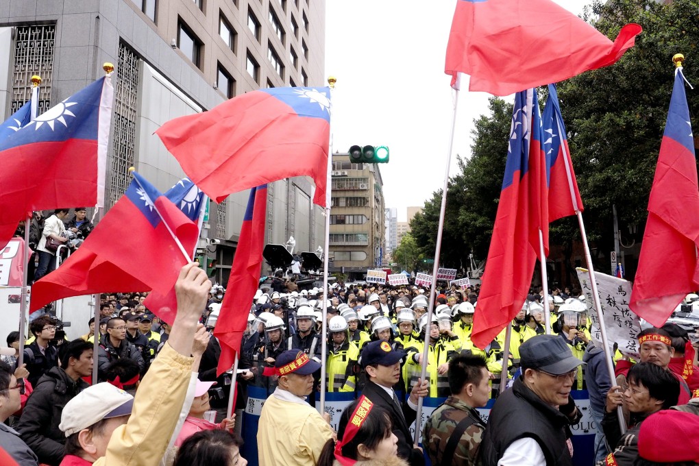 Taiwanese protesters against a cross-strait service trade agreement have some understanding of the significance of trade in services. Photo: EPA