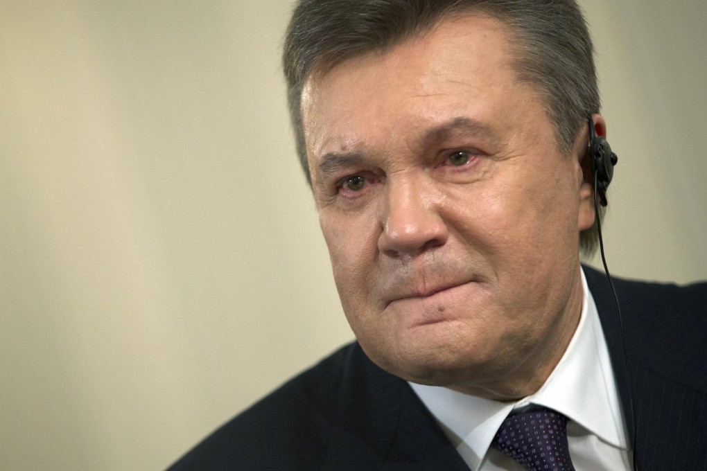 A visibly upset Viktor Yanukovych, the ousted Ukrainian president, said the annexation of Crimea was a tragedy. Photo: AP