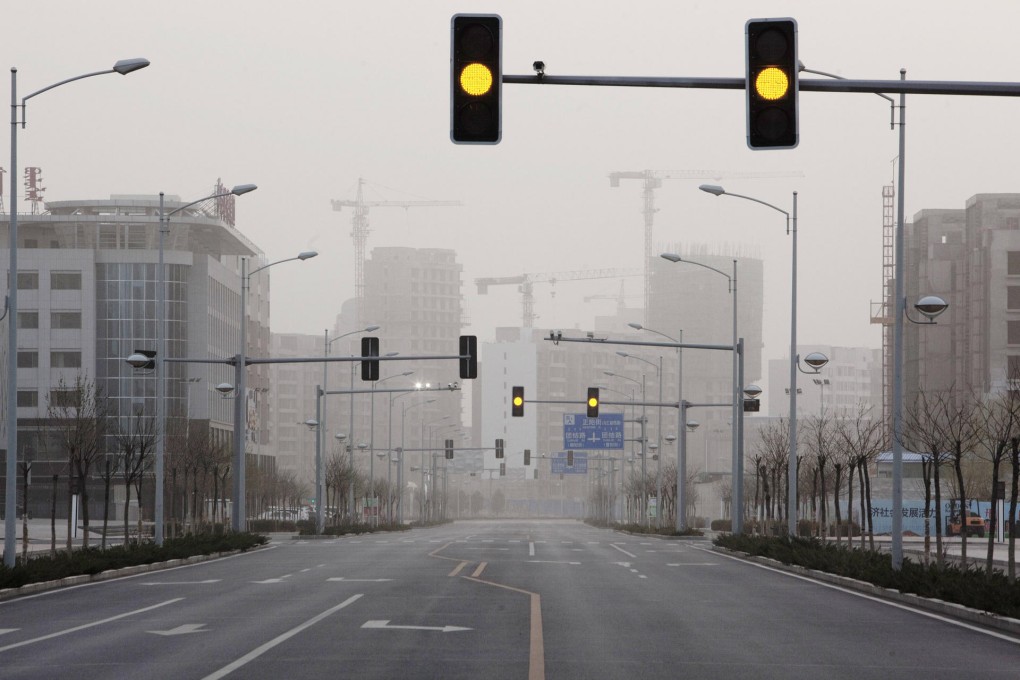 The urban district of Kangbashi in Ordos, Inner Mongolia, a city hard hit by price declines in the coal industry. Photo: Bloomberg