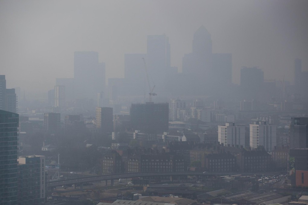 Air pollution reached high levels in London yesterday. Photo: AFP