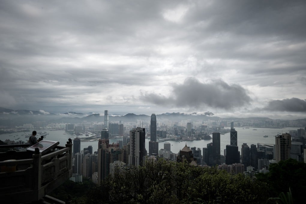 A storm approaches Hong Kong. Photo: AFP