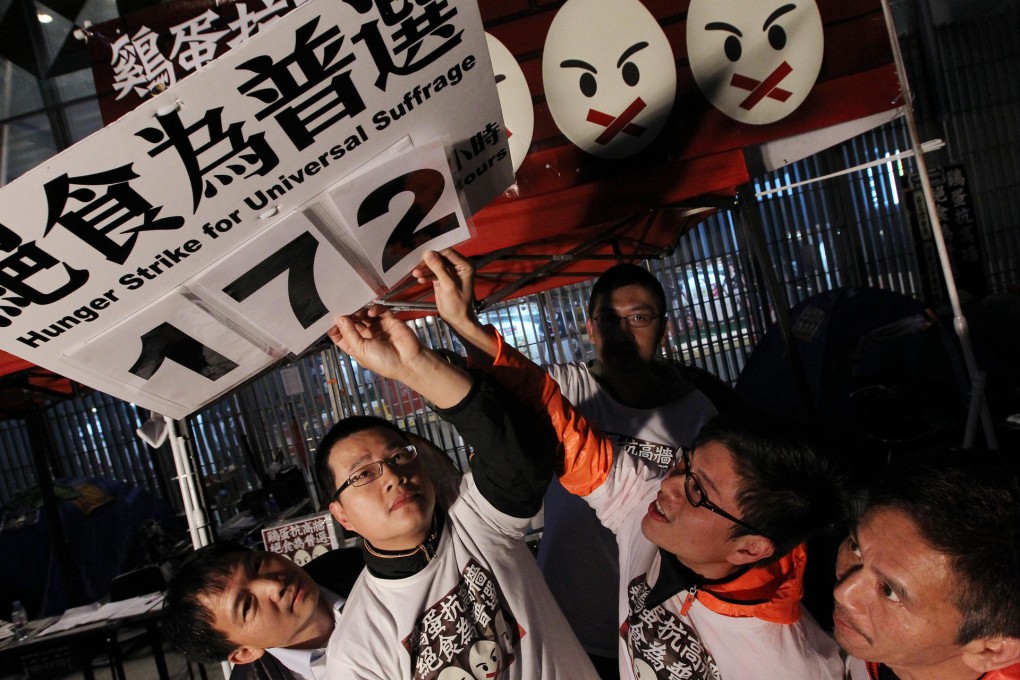 Pan-democrats who took part in the universal suffrage hunger strike believe that by fasting they can arouse public attention and pressure authorities. Photo: Felix Wong