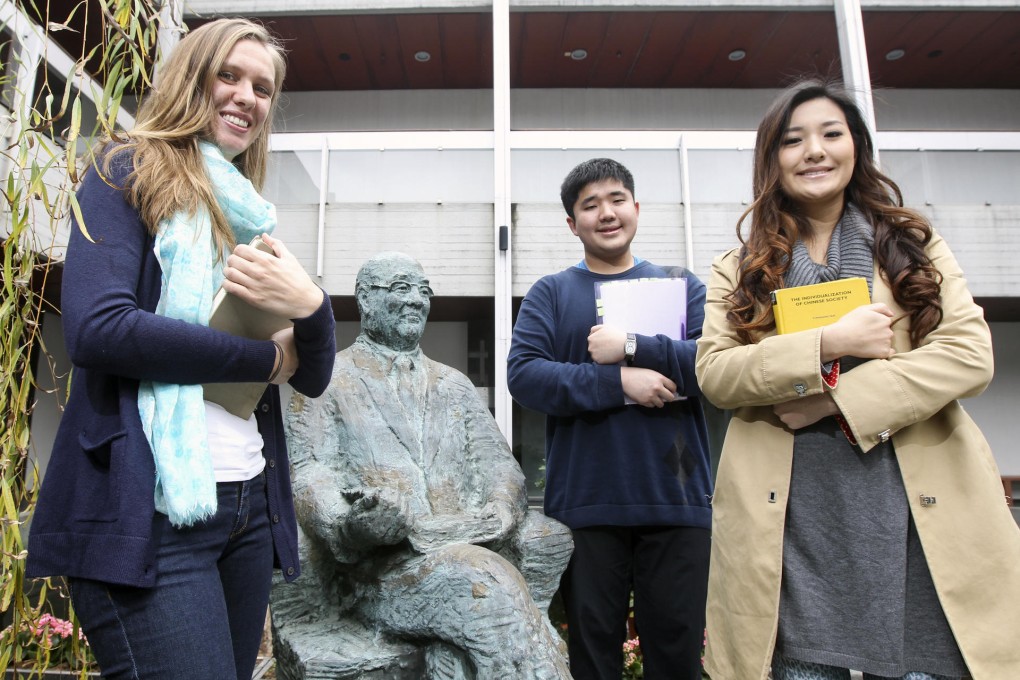 From left: students Annemarelle Van Schayik, Koh Nam Deok and Mau Togawa.Photo: May Tse