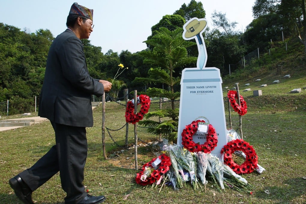 Gurkha veterans, their families and the local Nepalese community gathered at the Gurkha Cemetery in San Tin. Photo: Jonathan Wong