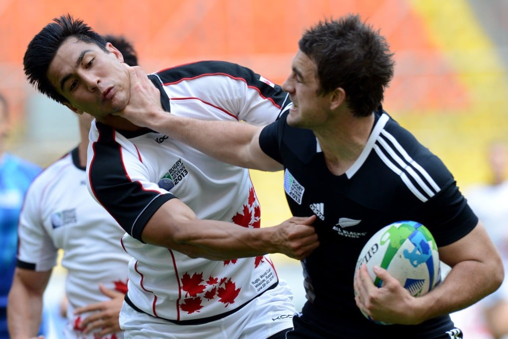 The Highlanders’ Kurt Baker, who has played for the All Blacks Sevens, found himself in trouble over a lifting tackle. Photo: AFP