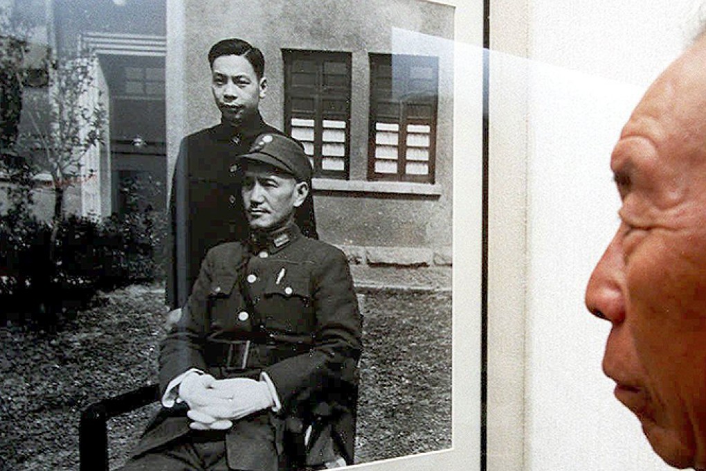 A photograph taken in 1941 showing the late Taiwanese President Chiang Ching-kuo (left) and his father Chiang Kai-shek. Photo: AFP