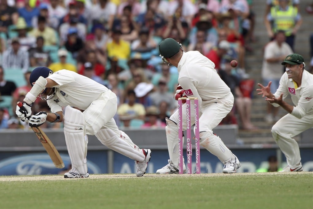 In 2012, Australia's Mike Hussey prepares to catch out India's Sachin Tendulkar, whose record Wisden compared to two other cricketers in its latest edition. Photo: AP